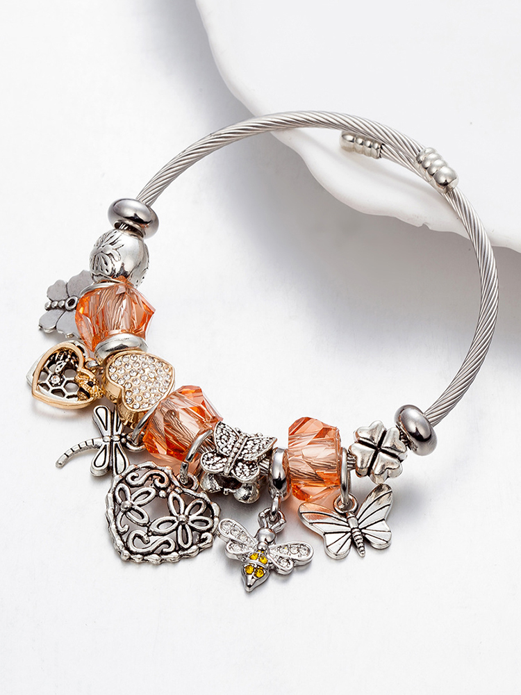 Insect Orange Crystal Beaded Band