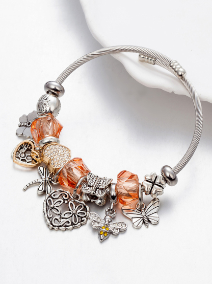 Insect Orange Crystal Beaded Band