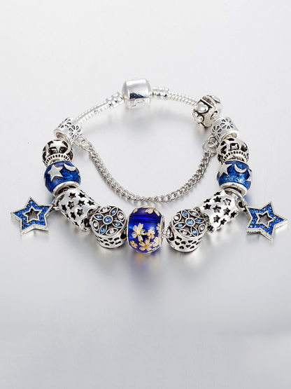 Pentagram Pendant Crystal Beaded Band