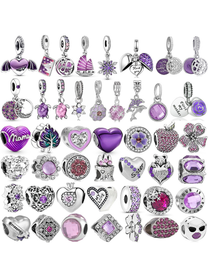 Purple Series Style Alloy Beads