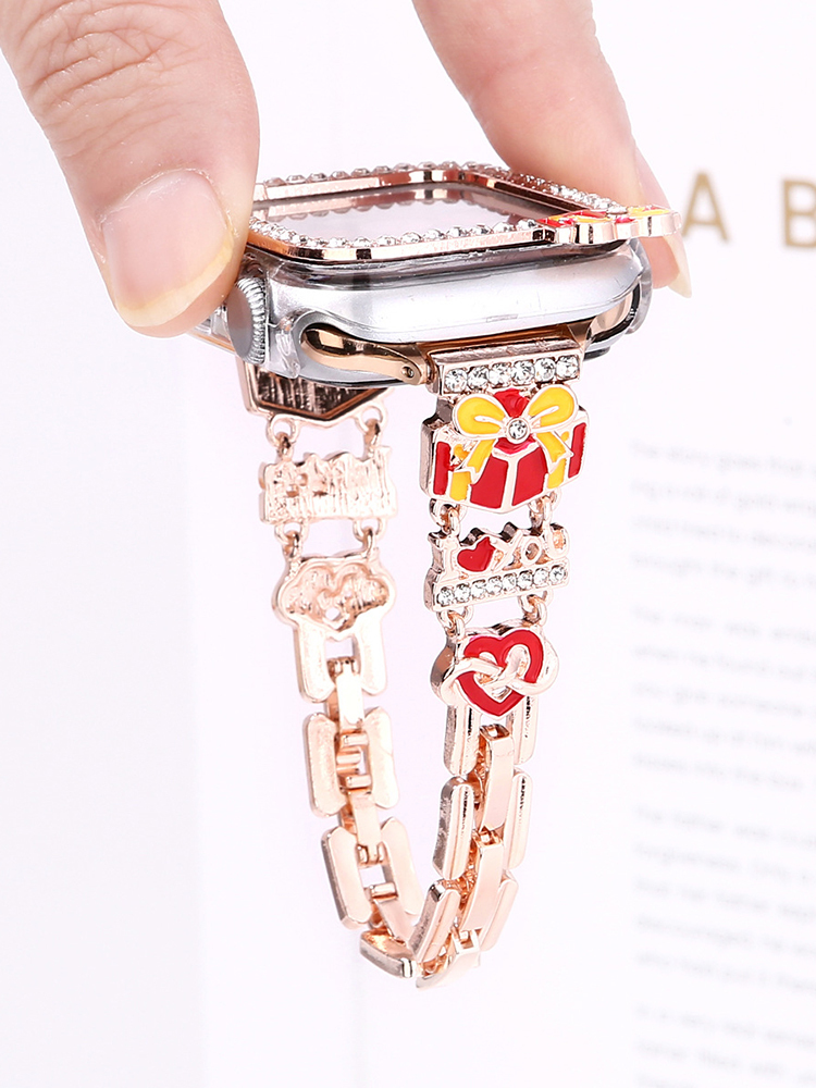 Diamond-encrusted Gift Box Stainless Steel Band