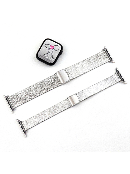 Wave Pattern Folds Stainless Steel Band