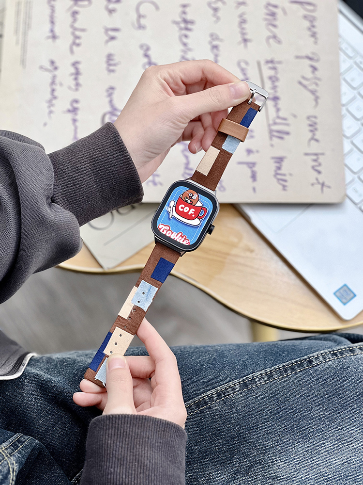 Colorblock Denim Leather Band