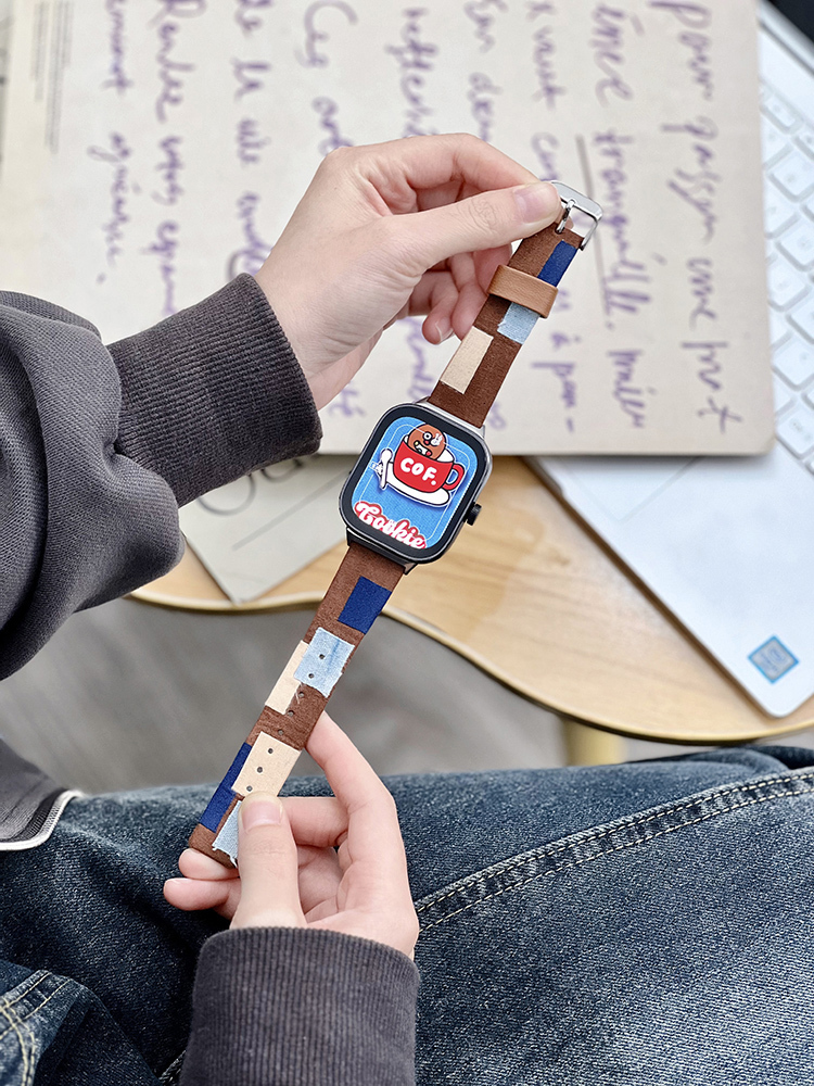 Colorblock Denim Leather Band