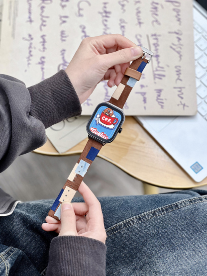 Colorblock Denim Leather Band