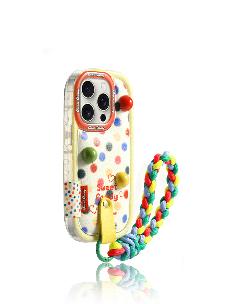 Colorful Polka Dot Wrist Strap Case
