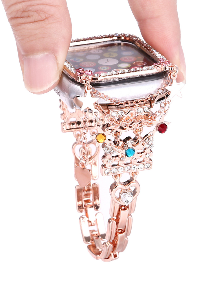 Diamond-encrusted Love Tassel Stainless Steel Band