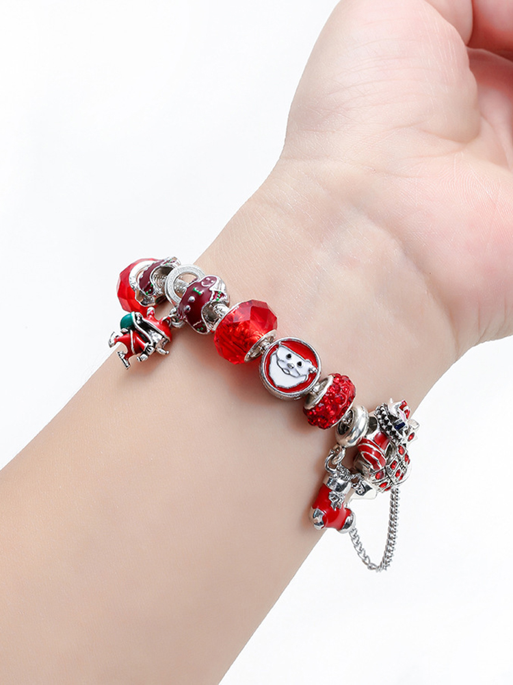 Santa Claus Pendant Crystal Beaded Band