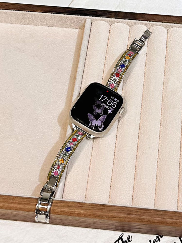 Colored Retro Pattern Bracelet Stainless Steel Band