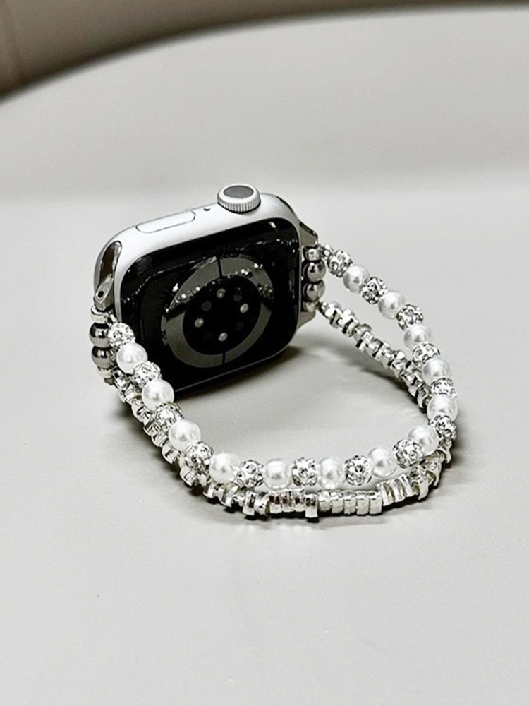 Mini Metal Blocks with Pearls Stainless Steel Band