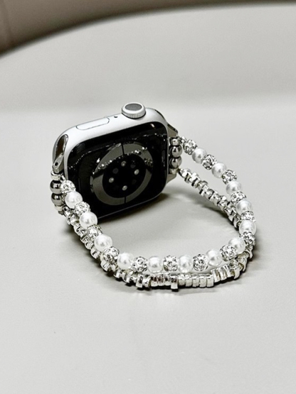 Mini Metal Blocks with Pearls Stainless Steel Band