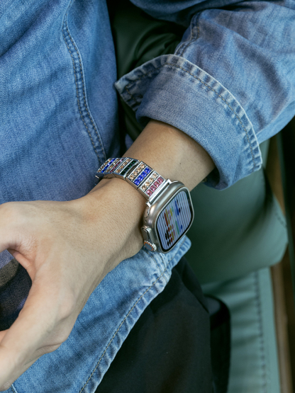 Starry Sky Colored Diamond Stainless Steel Band