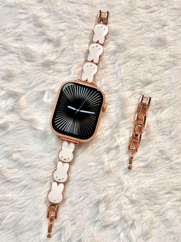Cute Bunny Stainless Steel Band for Apple Watch