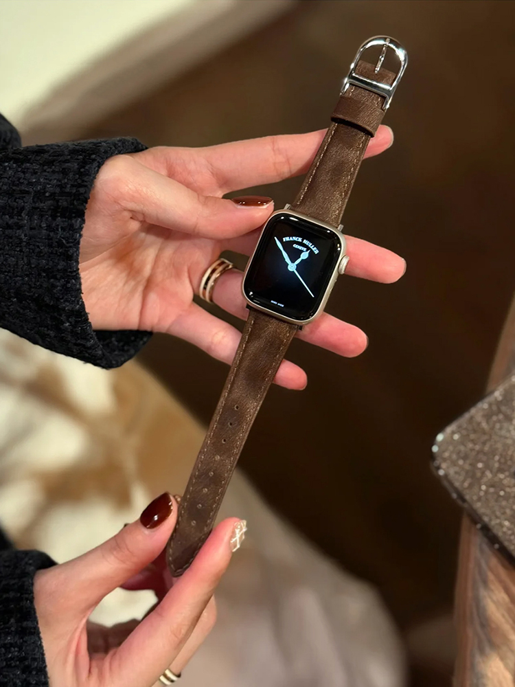 D Buckle Leopard Leather Band for Apple Watch