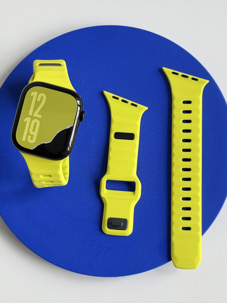 Creative Beveled-Edge Premium Fluoroelastomer Sports Watch Band For Apple Watch