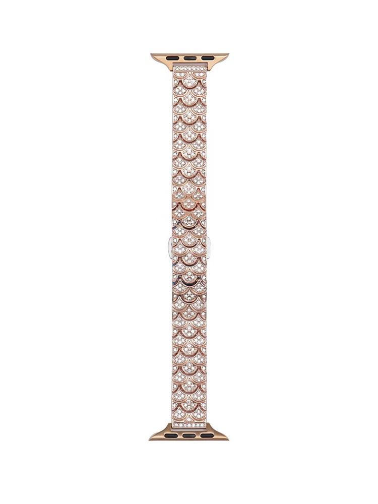Diamond-Encrusted Mermaid Scales Metal Band for Apple Watch