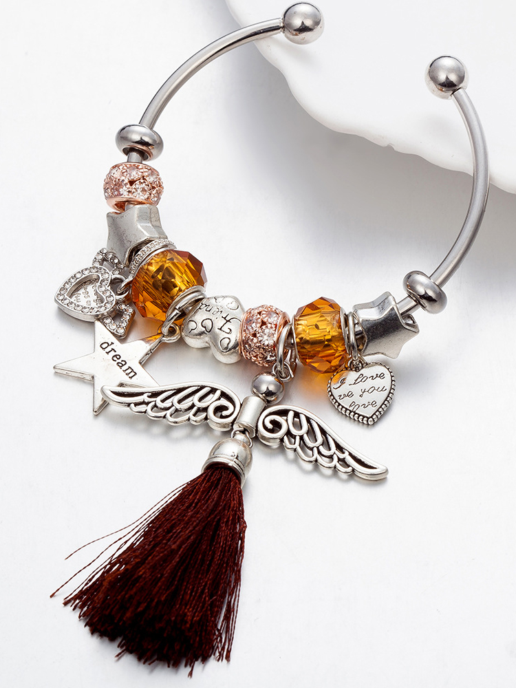 Tassel Angel Crystal Beaded Band
