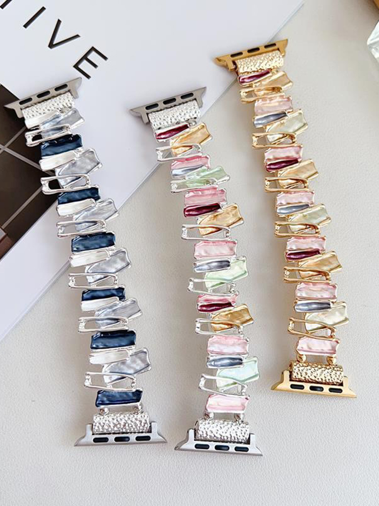 Irregular Geometric Stitching Stainless Steel Band