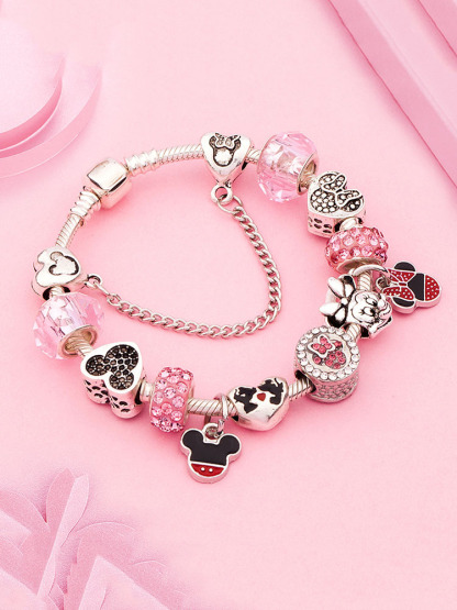 Mickey Charm Style A Crystal Beaded Band