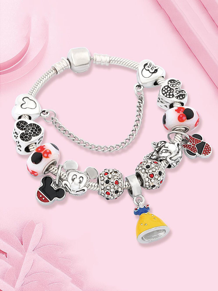Mickey Charm Style G Crystal Beaded Band