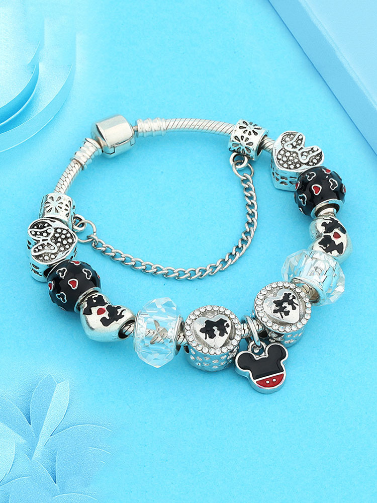 Mickey Charm Style K Crystal Beaded Band