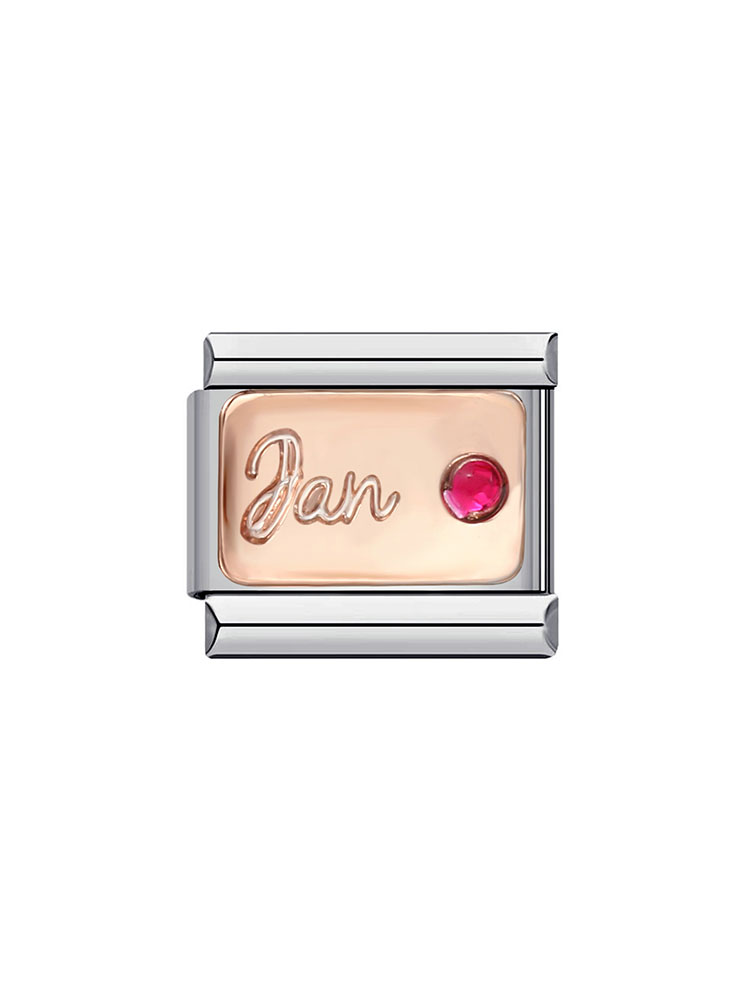 Month Birthday Birthstone Rose Gold Modular Charm