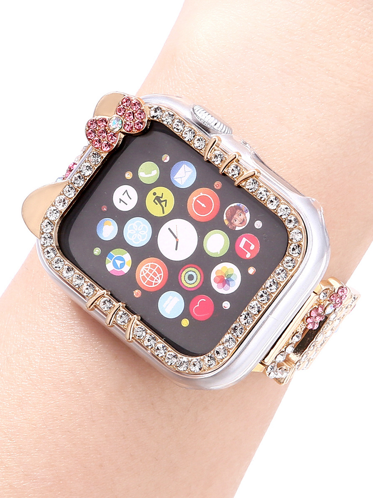 Diamond-encrusted Kitty PVC Protective Case