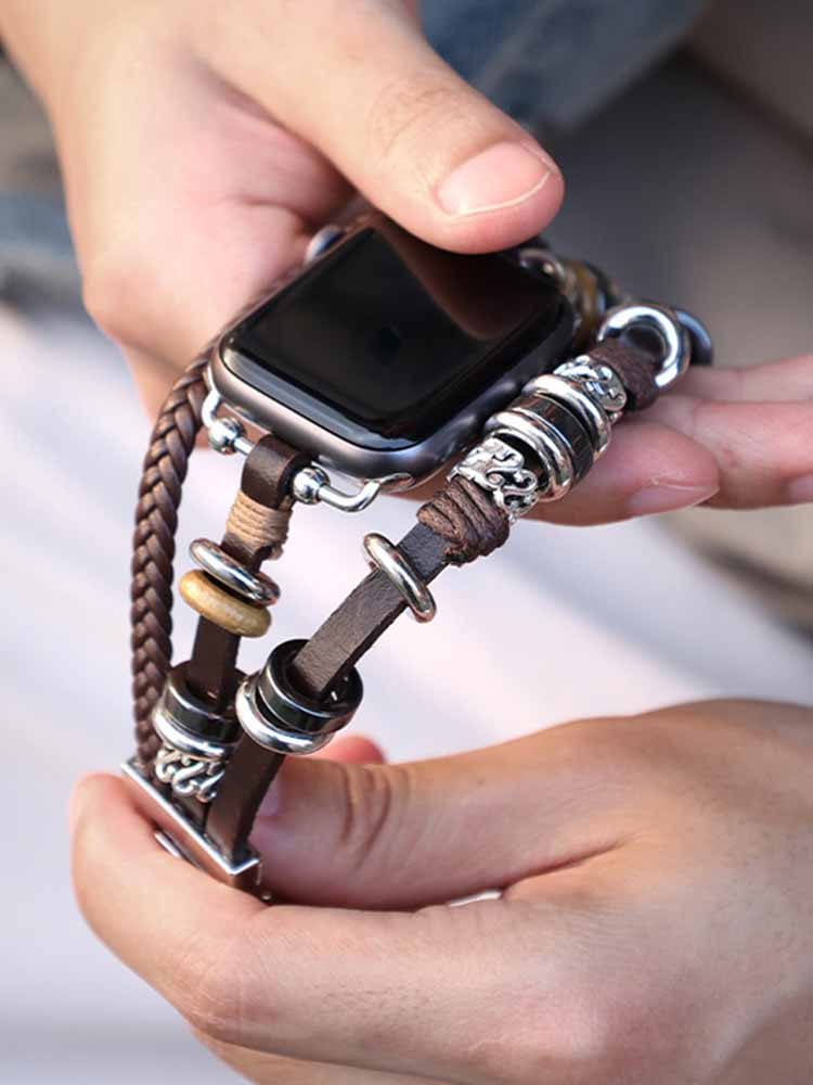 Retro Decorative Weaving Leather Band