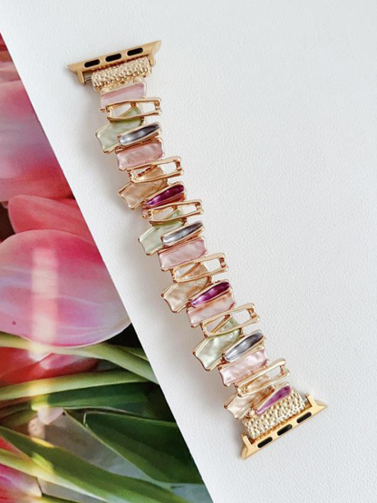 Irregular Geometric Stitching Stainless Steel Band