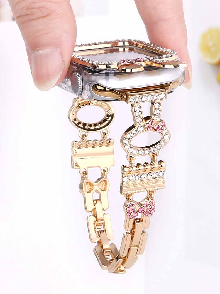 Diamond-encrusted Rabbit Stainless Steel Band