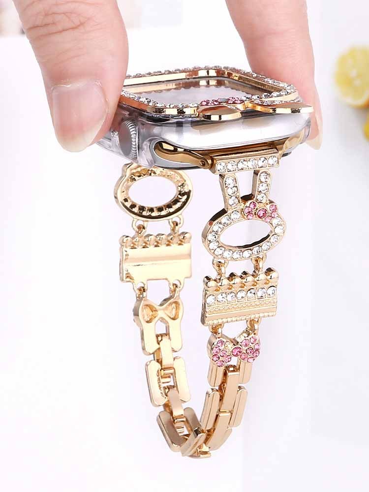 Diamond-encrusted Rabbit Stainless Steel Band