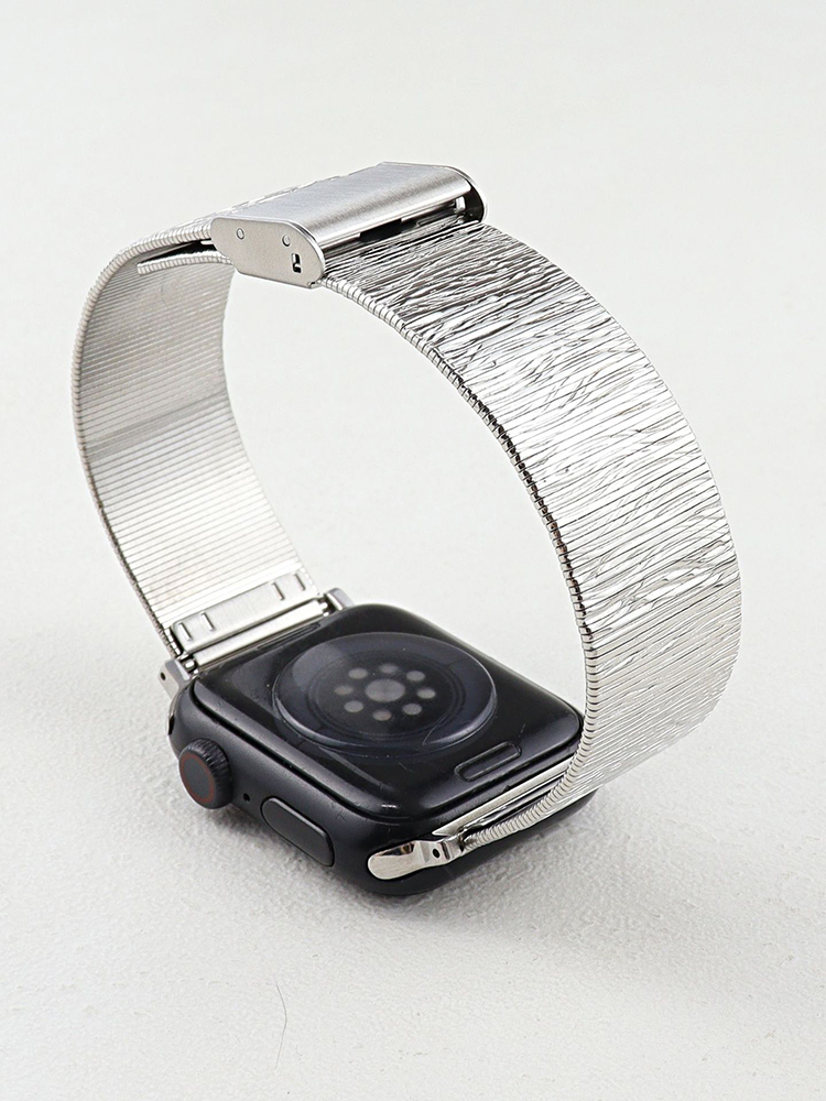 Wave Pattern Folds Stainless Steel Band