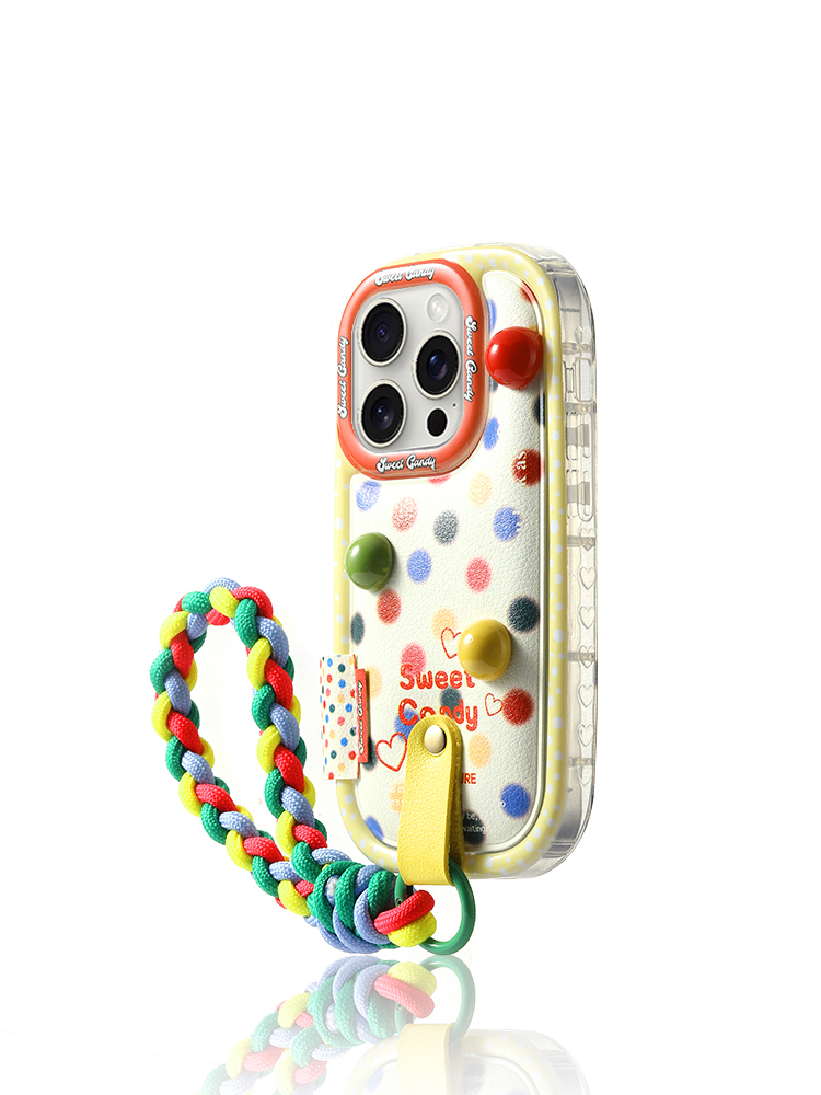 Colorful Polka Dot Wrist Strap Case