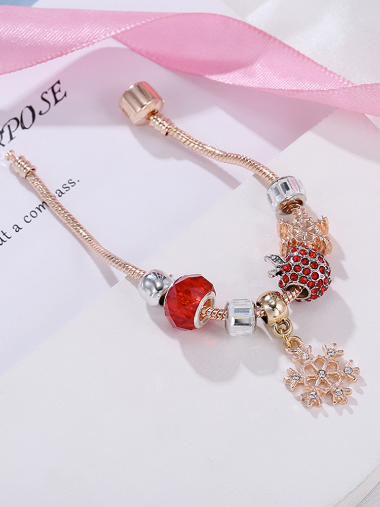 Christmas Snowflake Crystal Beaded Band