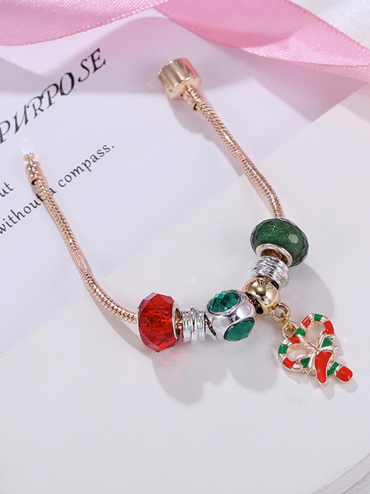 Christmas Candy Crystal Beaded Band