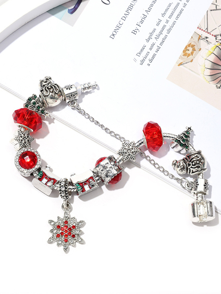 Christmas Snowflake Pendant Crystal Beaded Band