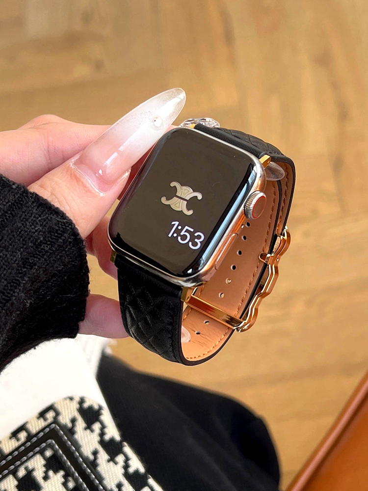 Double C Diamond Check Leather Band