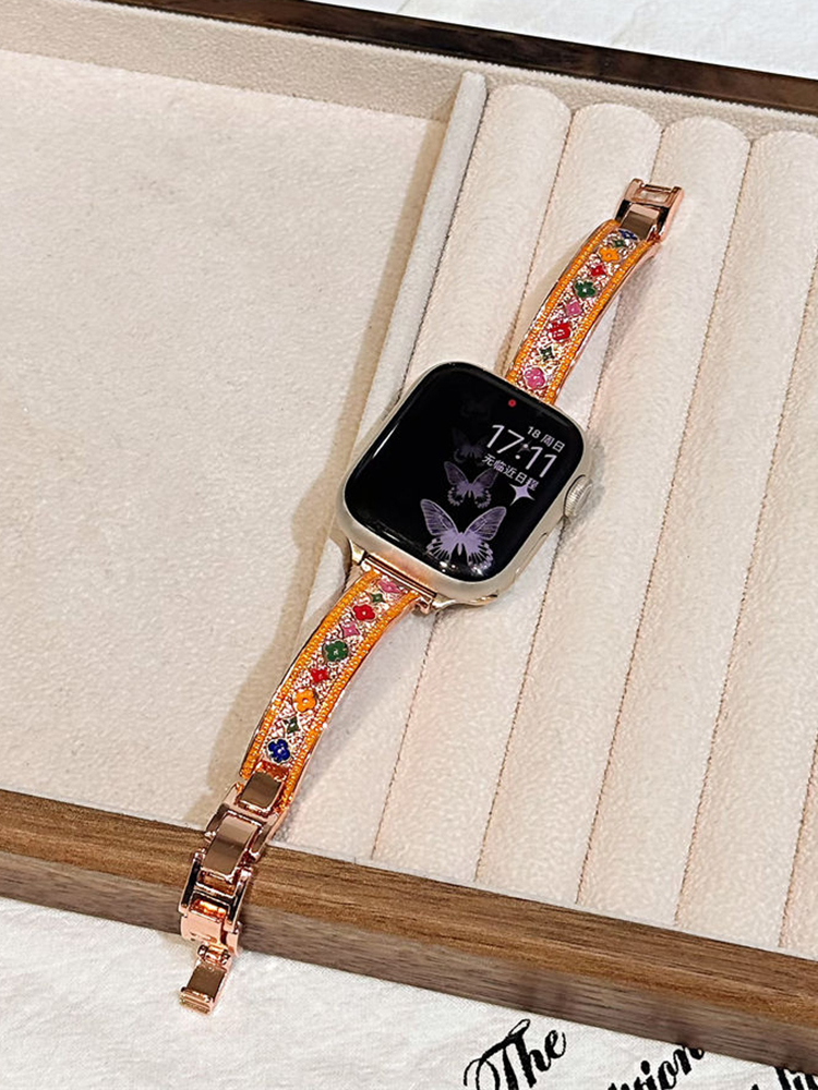 Colored Retro Pattern Bracelet Stainless Steel Band