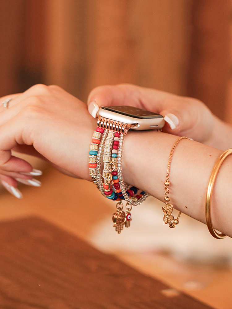 5 Chain Bohemian Natural Stone Handwoven Band