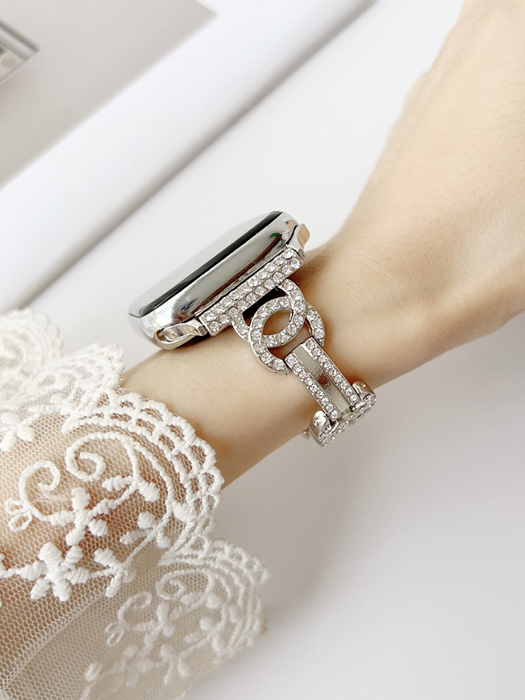 Diamond-studded Double C Stainless Steel Band