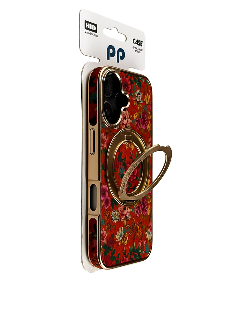 Floral Elements Ring Stand Case for iPhone