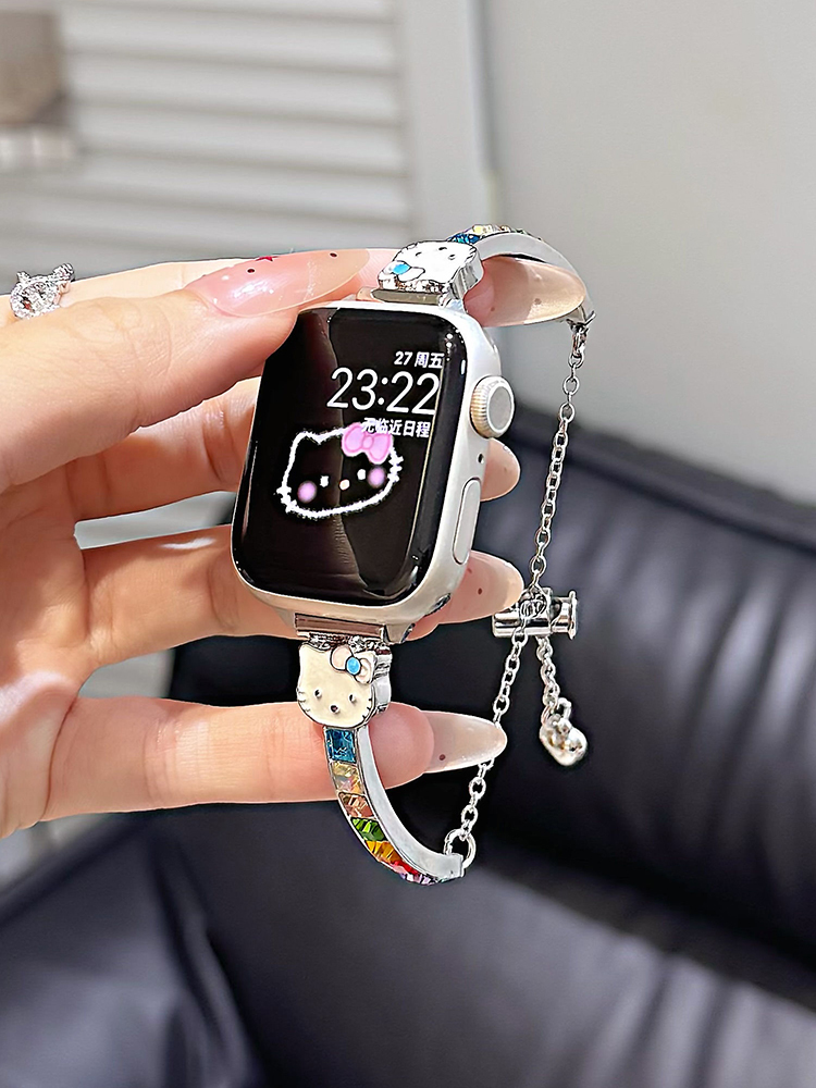 Color Zircon Kitty Metal Band for Apple Watch