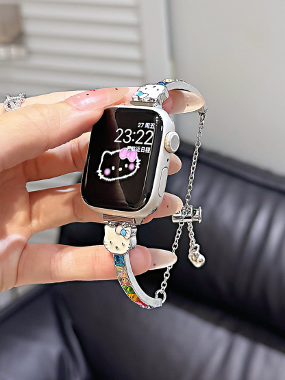Color Zircon Kitty Metal Band for Apple Watch