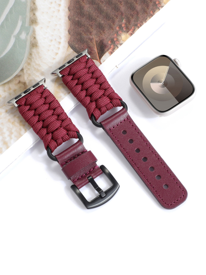Paracord Braiding Leather Band for Apple Watch