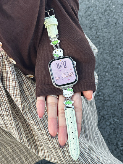 Kitty Connector Buckle Leather Band for Apple Watch