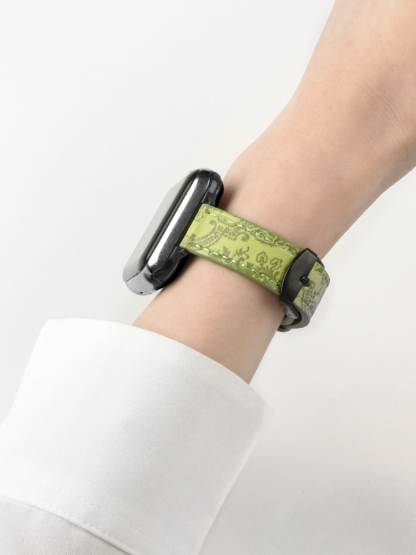 Creative Printed Slim Green Leather Band