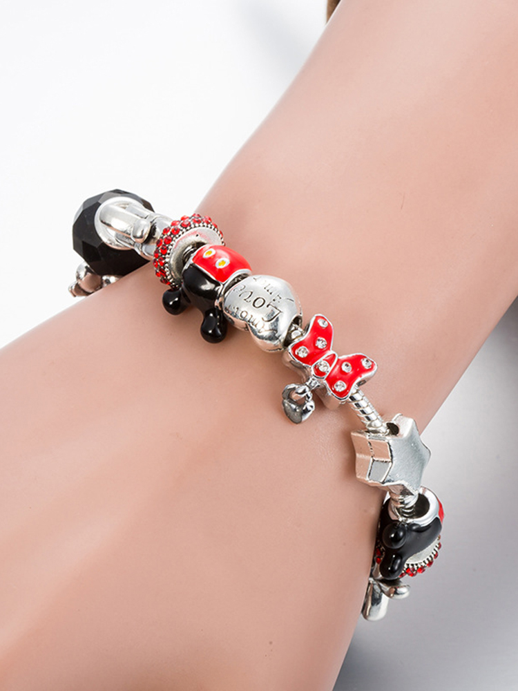 Mickey Beaded Bracelet Stainless Steel Band