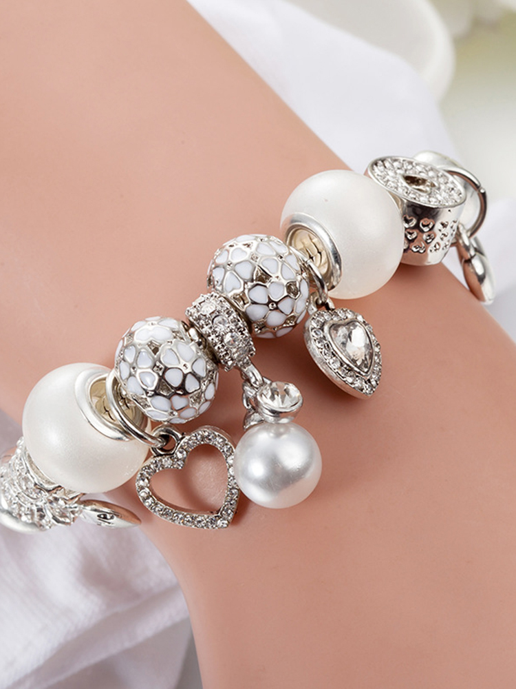 Pure White Beauty Crystal Beaded Band