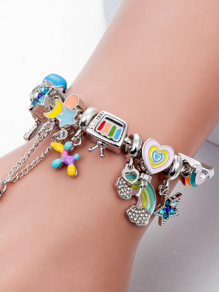 Rainbow Balloon Crystal Beaded Band