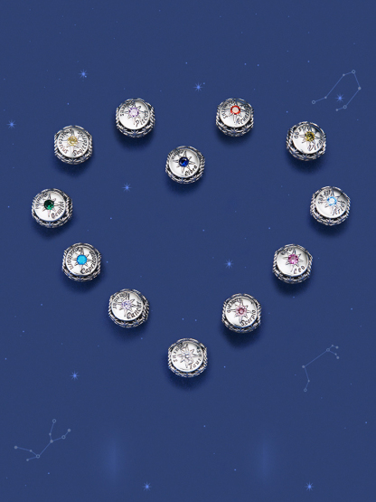 Constellation Birthstone 925 Sterling Silver Beads